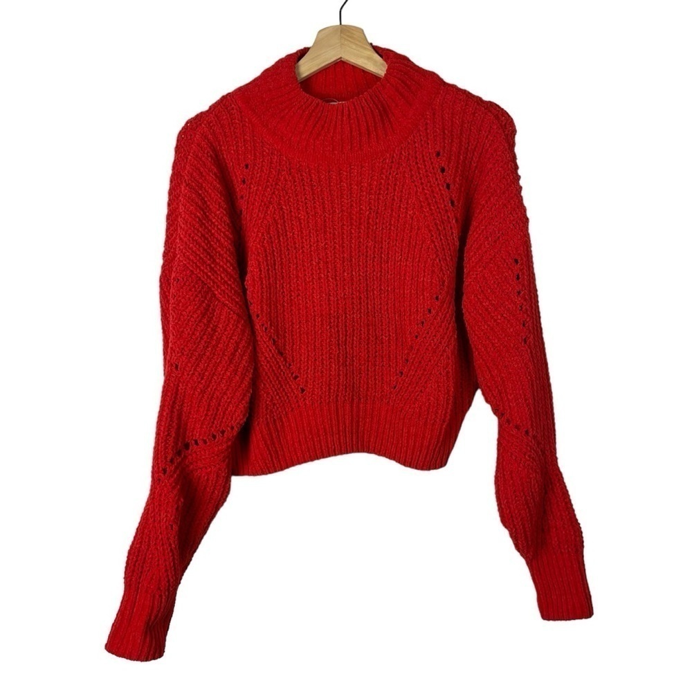 Double‎ Zero Red Knit Mock Neck Crewneck Sweater S
